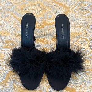 Victoria's Secret Black Feathered Women's Shoes